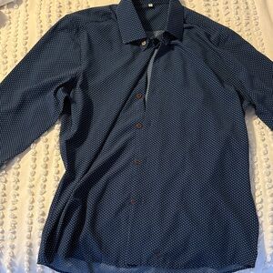 Men's Blue Patterned Shirt